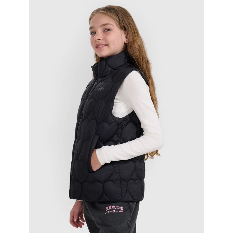 Girls' down vest with synthetic filling 4F 4FJRAW25TVJAF323-20S Clothing Your Sports Performance