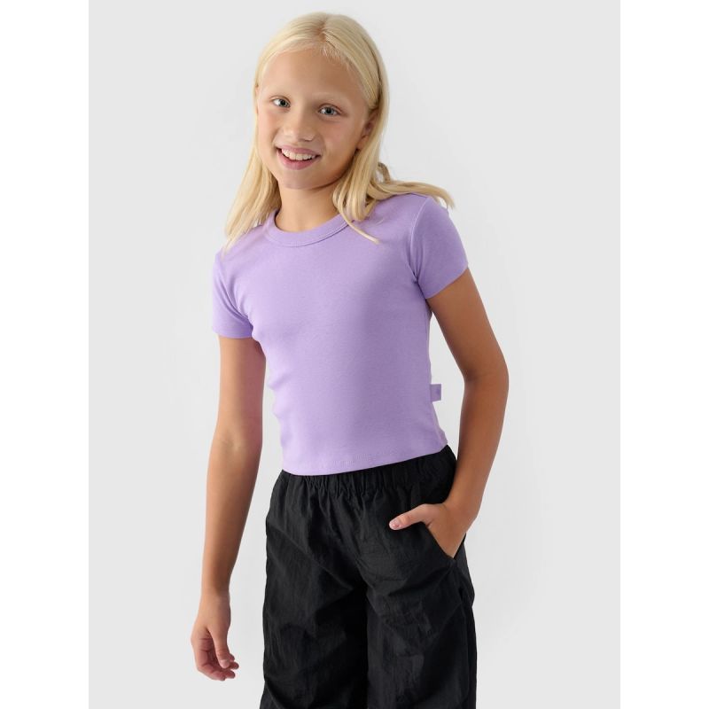 Girls' plain T-shirt 4F 4FJRSS24TTSHF2053-52S 4f