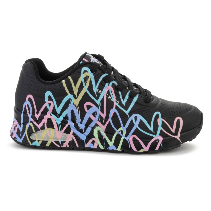 SKECHERS UNO-SPREAD THE LOVE BLACK/PURPLE/TURQUI 155507-BPTQ