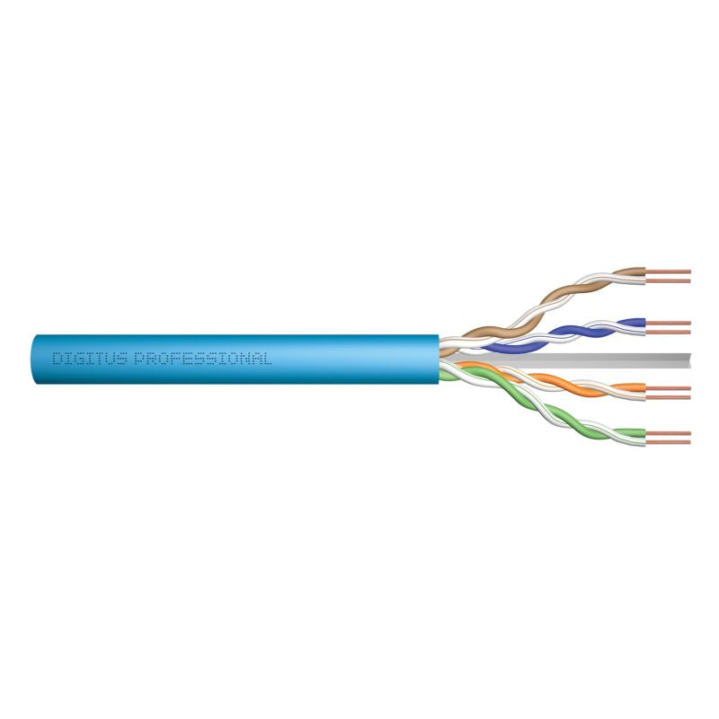 DIGITUS installation cable cat.6A, U/UTP, Dca, AWG 23/1, LSOH, 305m, blue, reel Kable, gniazda i wtyki/Kable sieciowe Your Sports Performance