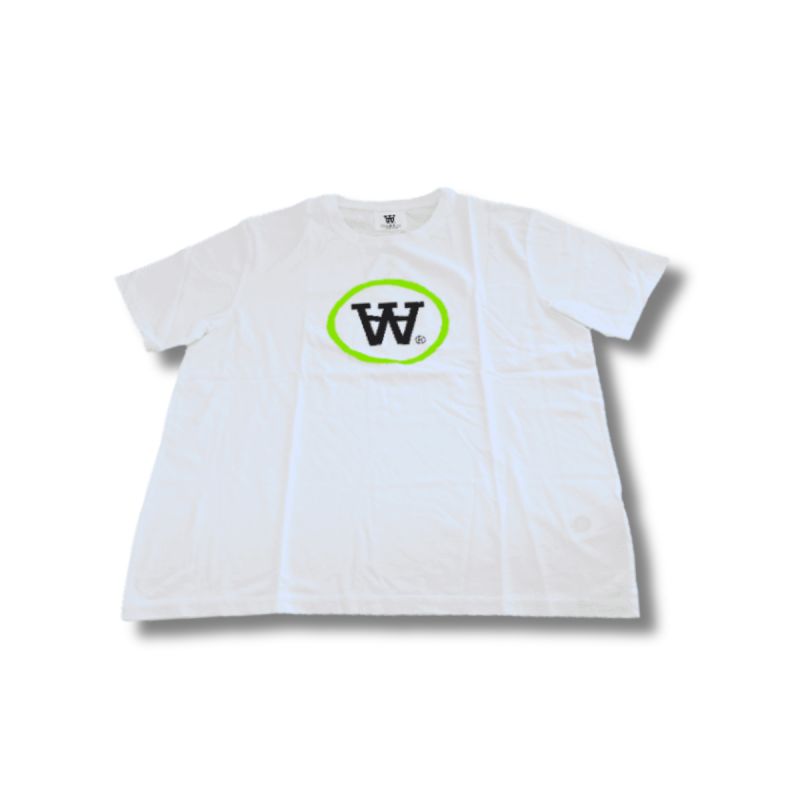 Wood Wood Ace T-shirt White/Green Print - 10135701-2222-18 Odzież/Odzież na co dzień Your Sports Performance