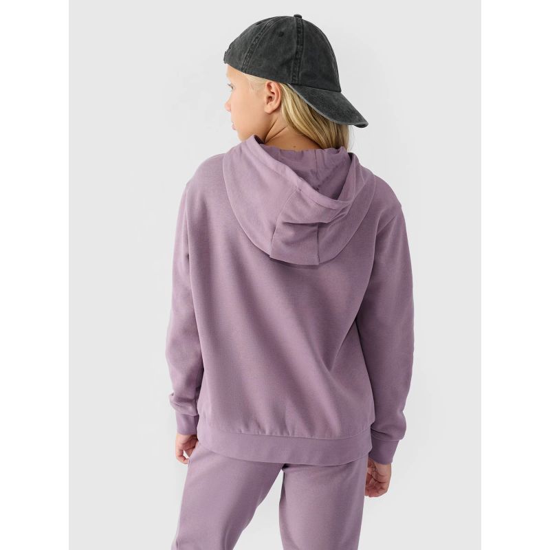 Girls' sweatshirt with hood, open, 4F Junior 4FJWMM00TSWSF1316-51S *Kategoria tymczasowa Your Sports Performance