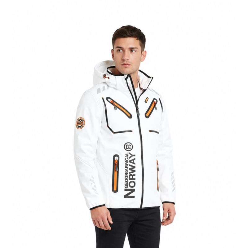 Men’s Softshell Jacket Geographical Norway RAINBOW MEN WHITE QUES 056 SIZE XL (WU1270H/GN-WHITE)