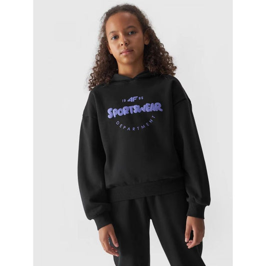 Girls' sweatshirt with hood, open, 4F Junior 4FJWAW24TSWSF1213-20S *Kategoria tymczasowa Your Sports Performance