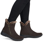 Rieker L7162-25 Waterproof Insulated Leather Women's Ankle Boots Dark Brown