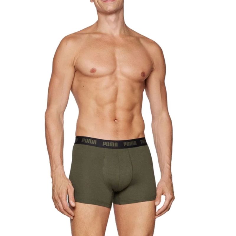 Puma Men's Boxer Briefs 2-Pack Khaki Black Comfortable Cotton Clothing Your Sports Performance