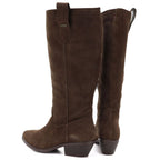 Women's leather cowboy boots chocolate Big Star UU274521