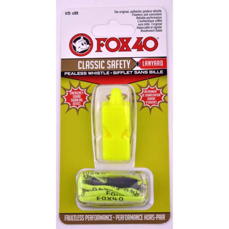 Whistle Fox 40 Classic Safety + string 9903-1308 neon Accessories/Referee accessories Your Sports Performance