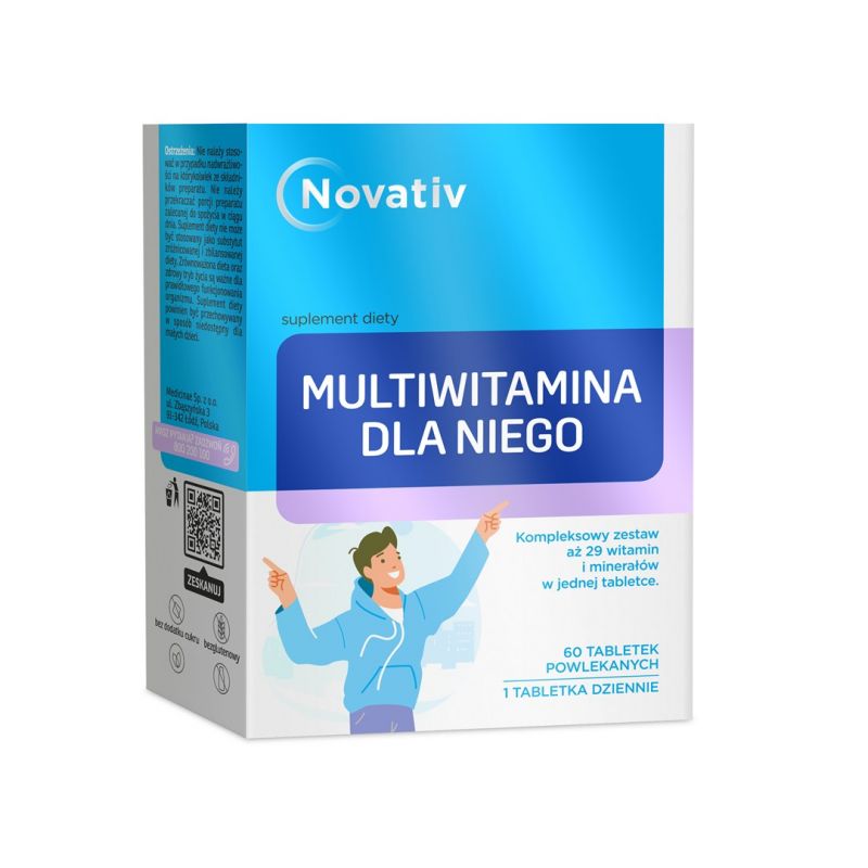 Novativ Multivitamin for Him 60 coated tablets Import z Action/Odżywki i suplementy/Suplementy diety Your Sports Performance
