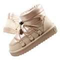 D.Franklin women's winter snow boots, fashionable insulated gold ankle boots D.Franklin