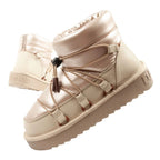 D.Franklin women's winter snow boots, fashionable insulated gold ankle boots D.Franklin