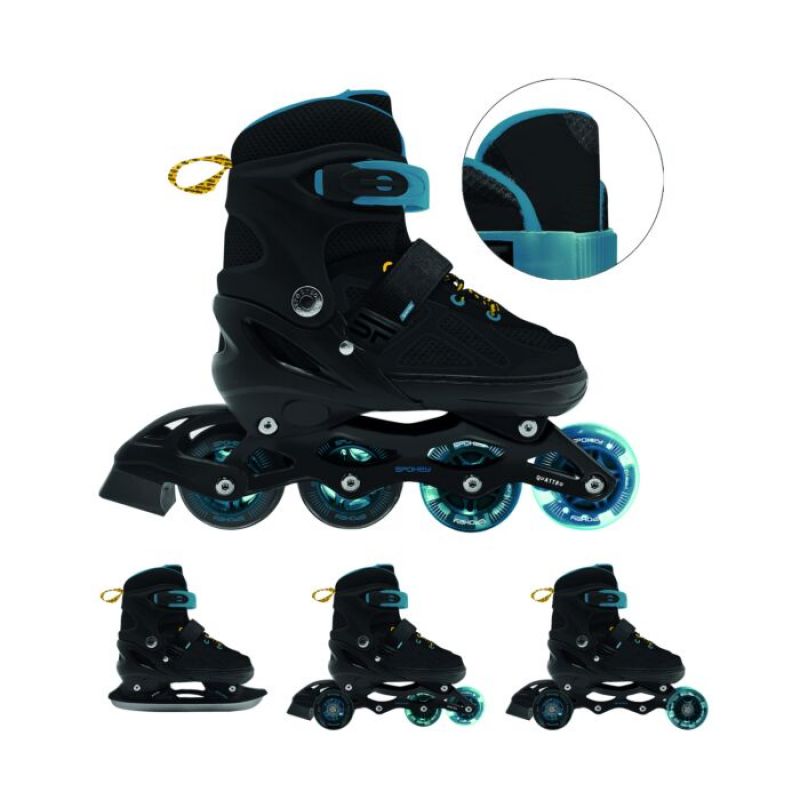 Spokey Quattro 4IN1 inline skates SPK-943432 size 30-33 BK/DBL Accessories/Skating/Rolki (pozostałe) Your Sports Performance