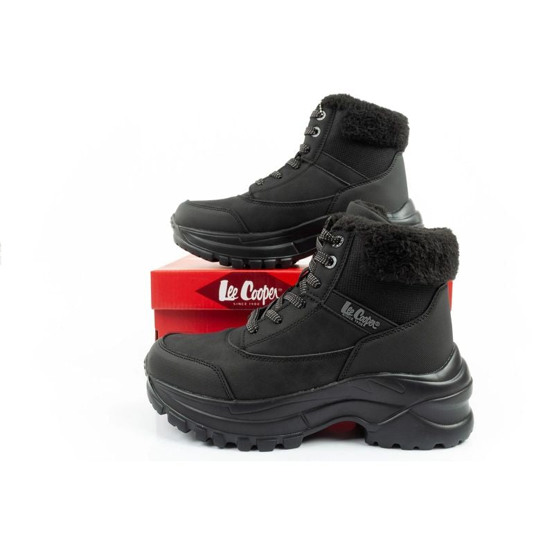 Lee Cooper women's winter hiking sports shoes, insulated, black, lace-up Lee Cooper