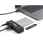 Delock - Memory Controller - Clone Function - 2.5", 3.5", M.2 (6.4 cm, 8.9 cm) - M.2 Card (PCIe NVMe and SATA) / SATA SSD - USB-C 3.2 (Gen 2x1) Kable i adaptery/Adaptery, przejściówki Your Sports Performance
