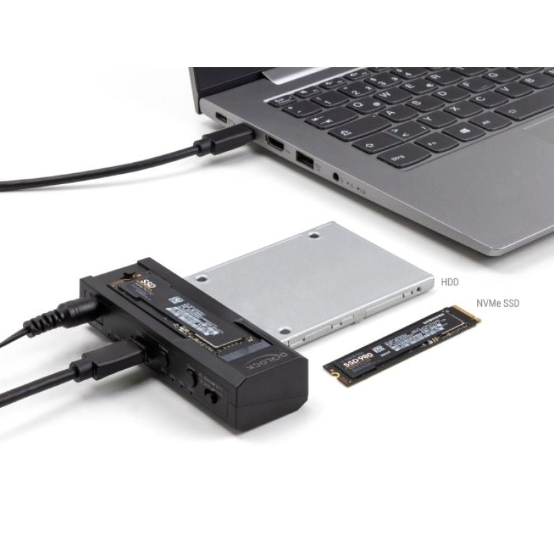 Delock - Memory Controller - Clone Function - 2.5", 3.5", M.2 (6.4 cm, 8.9 cm) - M.2 Card (PCIe NVMe and SATA) / SATA SSD - USB-C 3.2 (Gen 2x1) Kable i adaptery/Adaptery, przejściówki Your Sports Performance