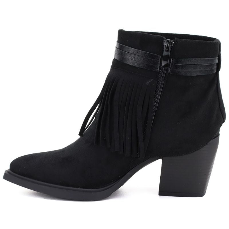 Women's cowboy boots with fringes, insulated, black M.Daszyński