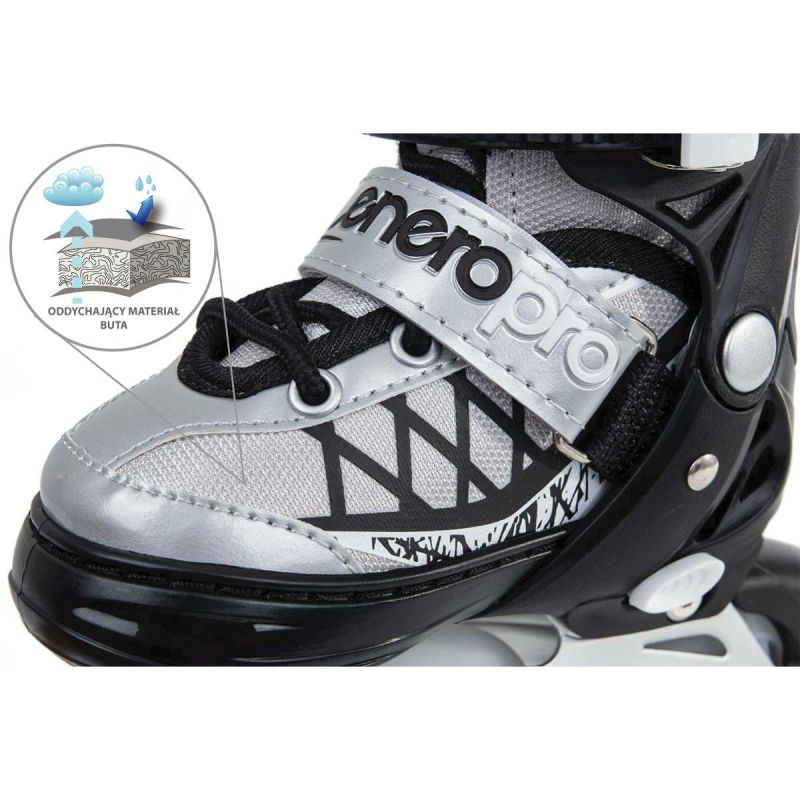 ROLLER SKATES-ROLLER SKATES-ICE SKATING 4IN1 ENERO PRO LED 38-41 GRAY Sport/Skate/Rolki Your Sports Performance