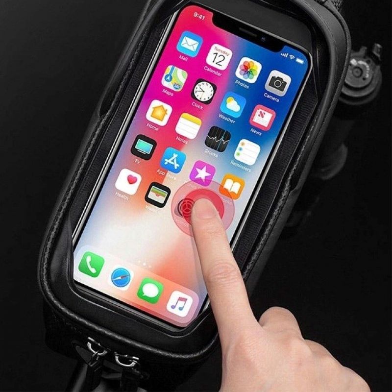 Rockbros B68-1 frame-mounted bicycle bag with phone pocket, 1.7l, black Import z Action/Rowery i akcesoria/Torby i sakwy Your Sports Performance