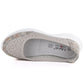 Women's leather openwork shoes in beige S.Barski 7035 S.Barski