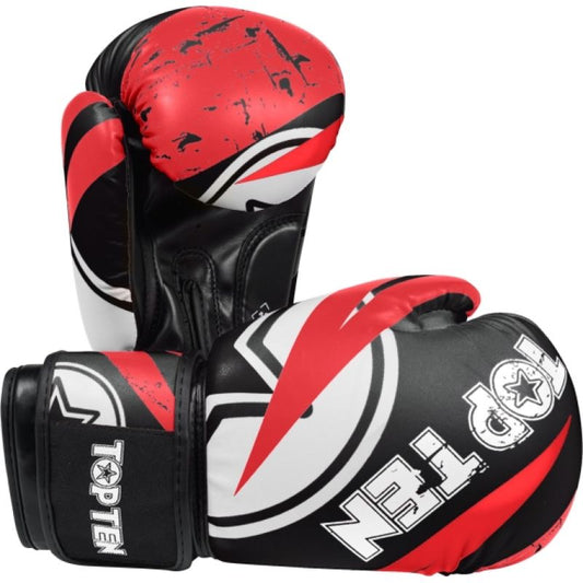 TOP TEN "URBAN ARTS" boxing gloves black and red In preparation Your Sports Performance