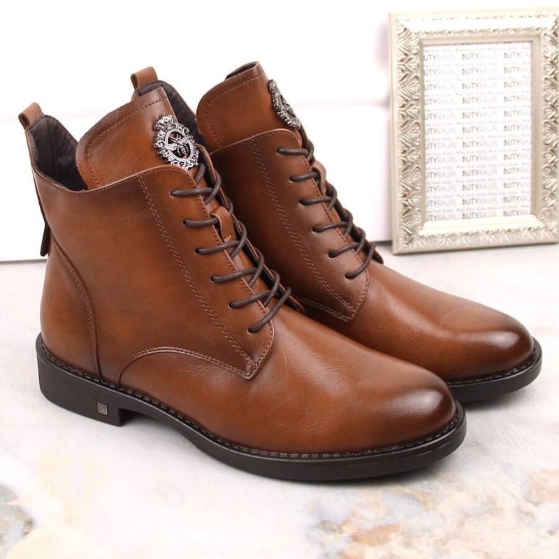 Lace-up and zipper ankle boots Potocki W WOL171C brown Footwear/Outdoor/Potocki Your Sports Performance