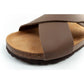 Bio Bio shoes men's slippers, profiled flip-flops, natural leather, brown