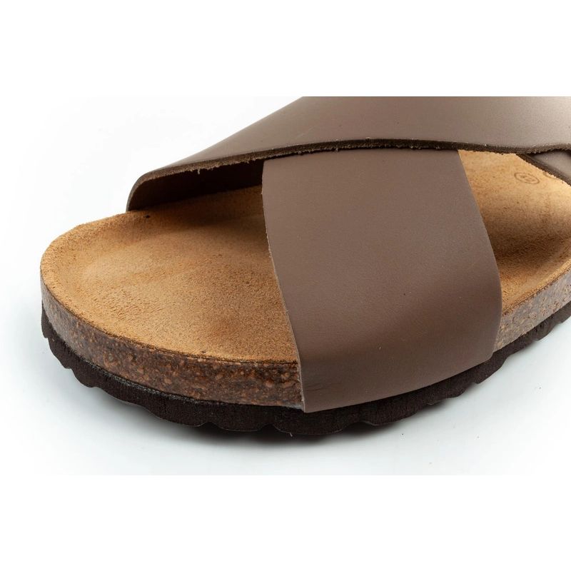 Bio Bio shoes men's slippers, profiled flip-flops, natural leather, brown Your Sports Performance