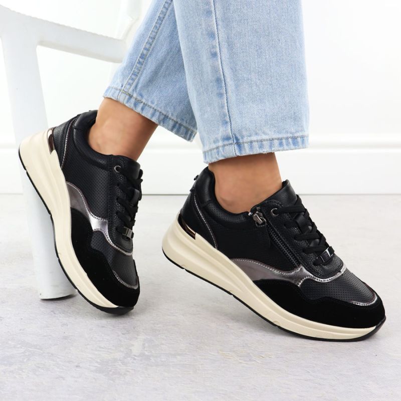 Women's black leather metallic shoes Filippo DP7105/25 Footwear Your Sports Performance