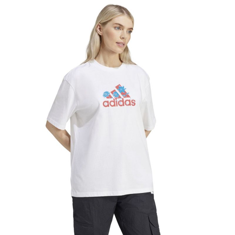 adidas Flower Pack Badge of Sport Women's T-shirt White IT1421 Clothing/Lifestyle/T-shirts Adidas