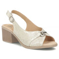 Women's leather sandals on a block, gold Filippo DS7645 Filippo