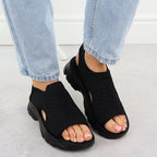Women's closed-toe black sandals Potocki TO90302 Footwear Your Sports Performance