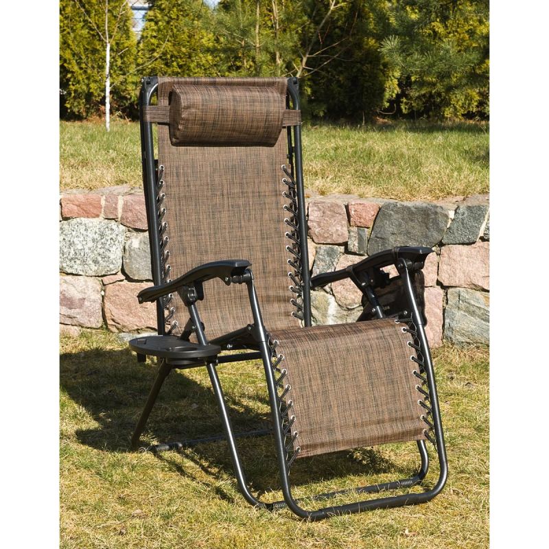 FOLDABLE GARDEN DECHAIR WITH CANOPY 173X52/65X110CM BROWN Home and Garden/Garden Your Sports Performance