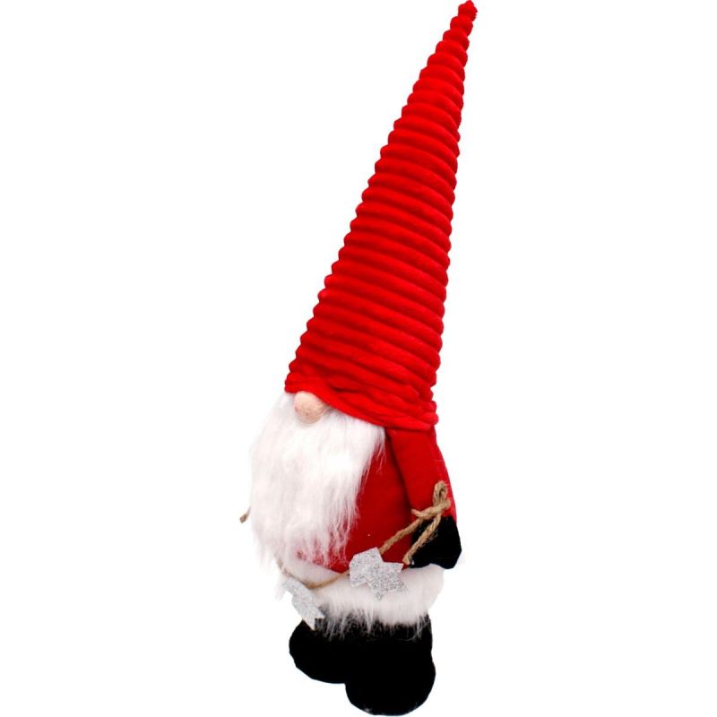 DECORATIVE SANTA CLAUS WITH SILVER STARS ON TELESCOPIC LEGS 50-70CM RED Home and Garden/Equipment Your Sports Performance