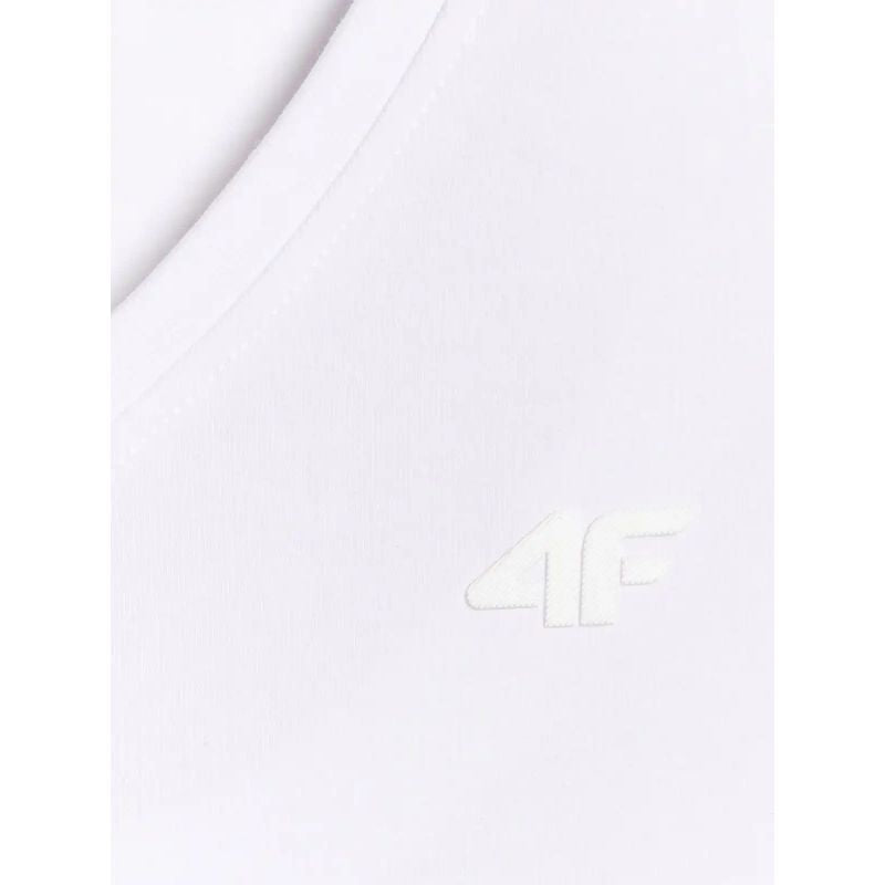 Women's basic V-neck T-shirt 4F 4FWMM00TTSHF3307-10S *Kategoria tymczasowa Your Sports Performance