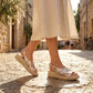 Women's leather wedge sandals, gold, Filippo DS7581