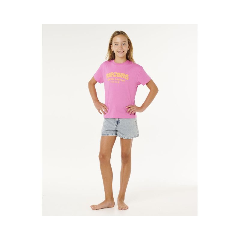 RIP CURL Surf Puff Relaxed Tee-Girl Pink