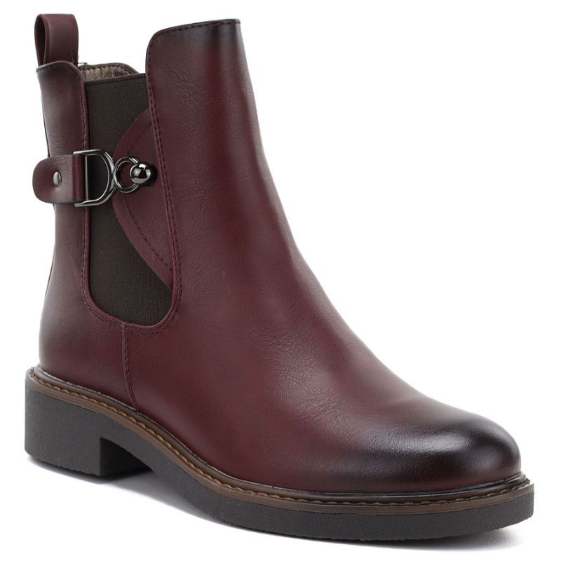 Women's Chelsea boots, insulated, burgundy M.Daszyński SA252-7