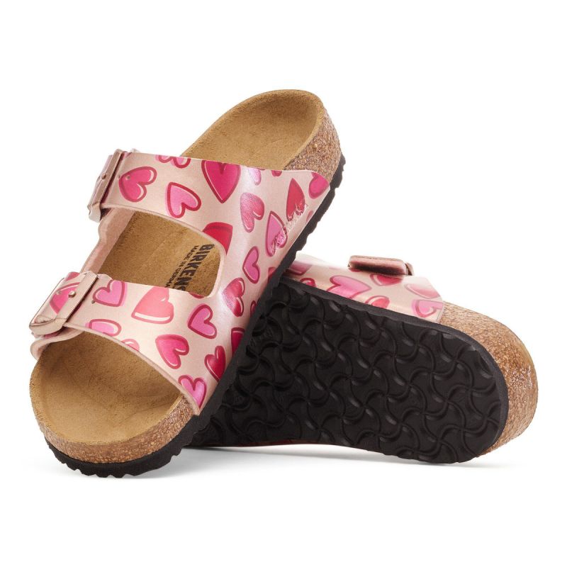 Birkenstock ARIZONA KIDS BS 1030434 ELECTRIC METALLIC COPPER HEARTS flip-flops (standard width) Birkenstock