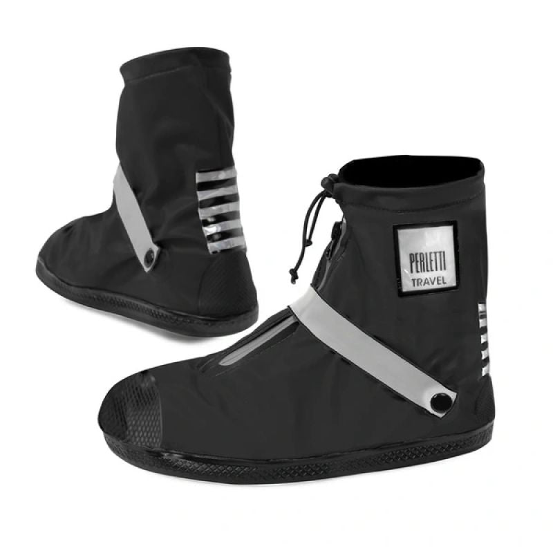 Perletti Waterproof Black Low-Cut Shoe Covers, Size M