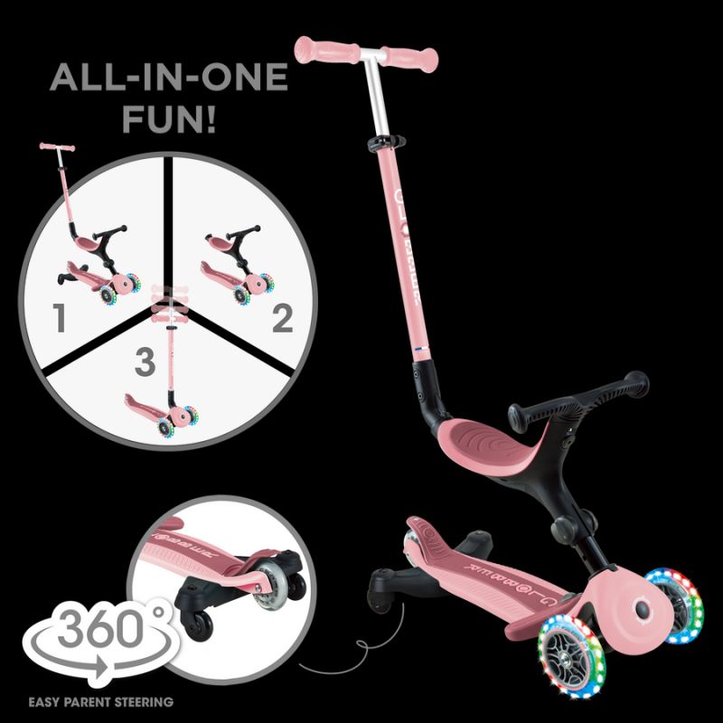 Scooter with ride-on seat GO•UP ACTIVE LIGHTS 360 (749-310) Accessories/Skating/Hulajnogi/Traditional/For kids/Globber Your Sports Performance