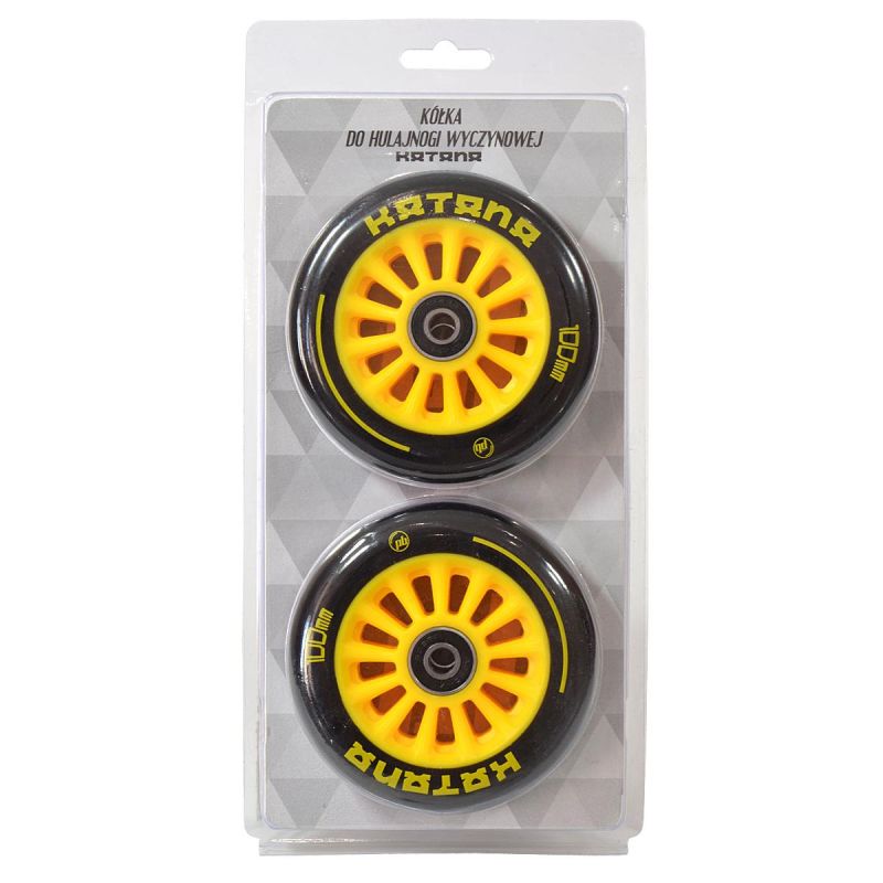 STUNT PB SCOOTER WHEELS 100MM PLASTIC KATANA SET OF 2 YELLOW Accessories Your Sports Performance