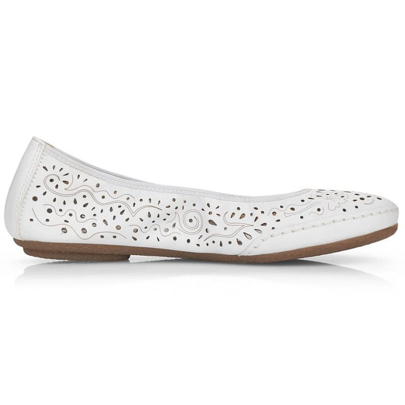 Rieker W RKR649 comfortable leather openwork shoes, white Footwear/Lifestyle/Rieker Your Sports Performance
