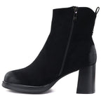 Black women’s heeled platform ankle boots Potocki SZ12844