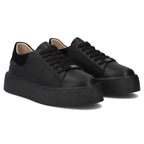 Women's leather platform sneakers, black, Filippo DP6119