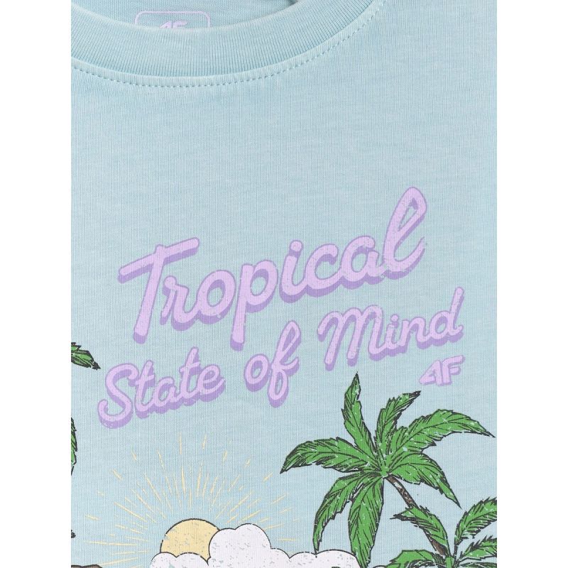 Girls' cotton T-shirt 4F 4FJRSS26TTSHF3981-33S
