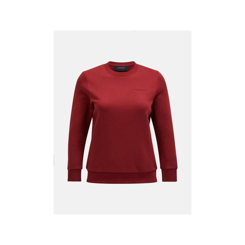 Peak Performance W Original Small Logo Crew Burgundy Sweatshirt Import z PMSport Your Sports Performance