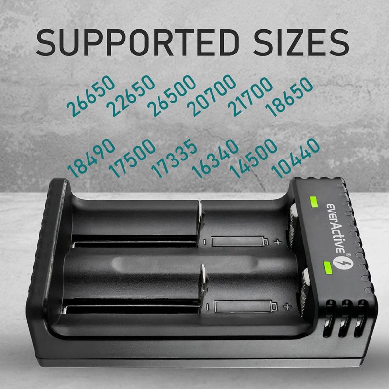 EVERACTIVE CHARGER FOR CYLINDRICAL LI-ION BATTERIES LC200 Baterie, akumulatorki i ładowarki/Ładowarki akumulatorowe (bez akumulatorków) Your Sports Performance