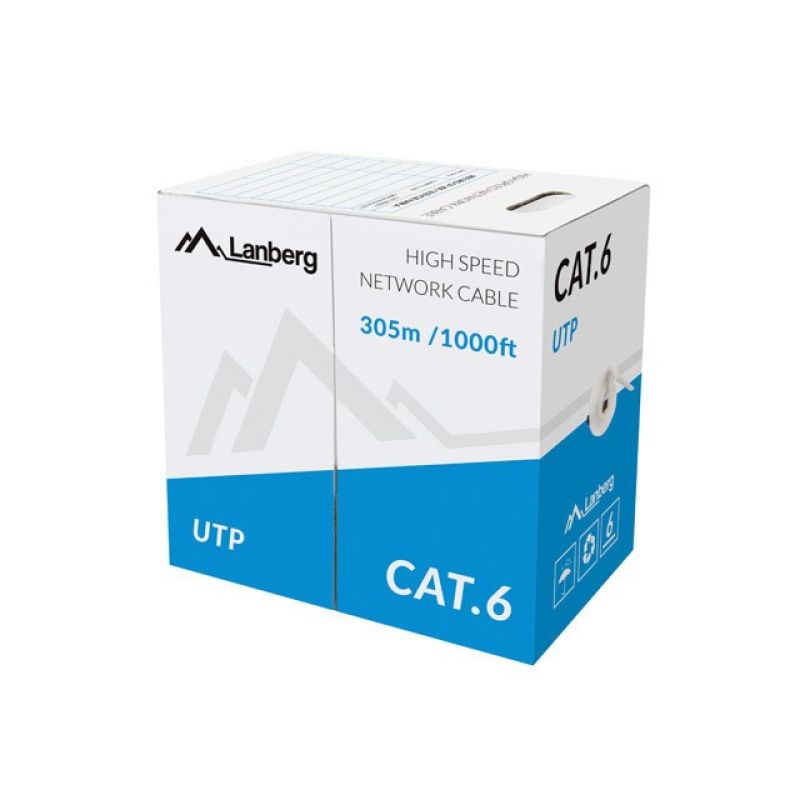 Lanberg LCU6-11CU-0305-S network cable (UTP; 305m; cat. 6; gray) Kable, gniazda i wtyki/Kable sieciowe Your Sports Performance