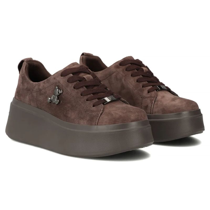 Women's brown leather platform shoes Filippo 6246