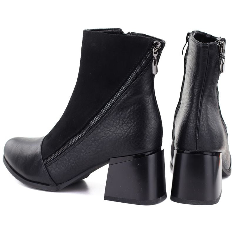Women's insulated ankle boots with a block heel, black M.Daszyński SA269-5